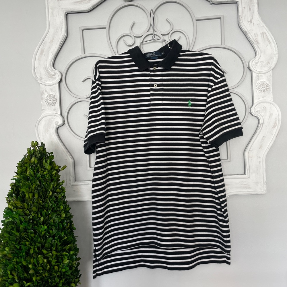 Polo by Ralph Lauren Black / White Polo Size Medium - Picture 1 of 4